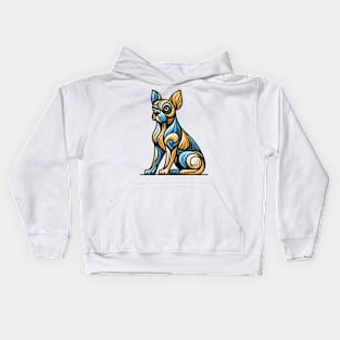 Pop art dog illustration. cubism illustration of a dog Kids Hoodie